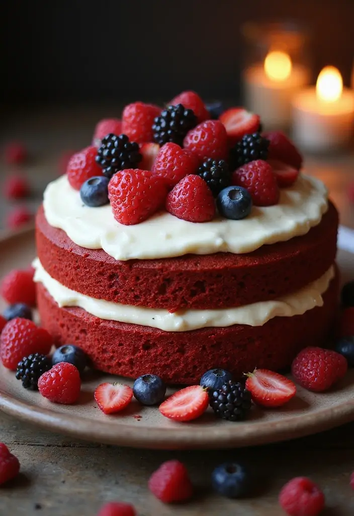 25+ 1-Year Anniversary Cake Ideas to Celebrate Love Sweetly - 10. Romantic Red Velvet Cake