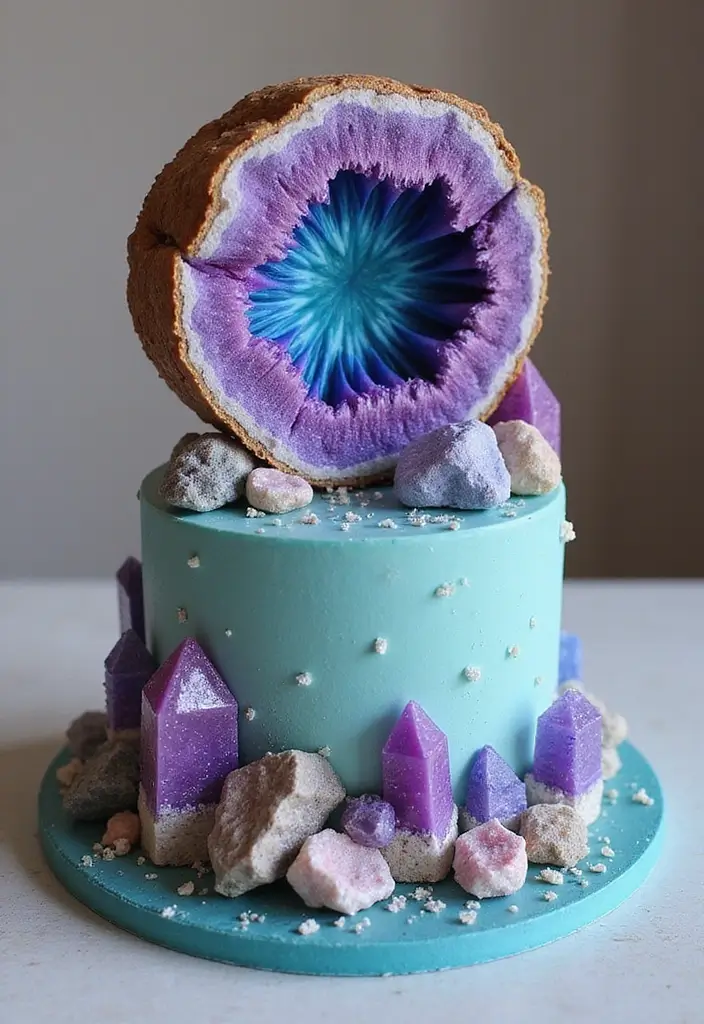 25+ 1-Year Anniversary Cake Ideas to Celebrate Love Sweetly - 13. Geode Cake