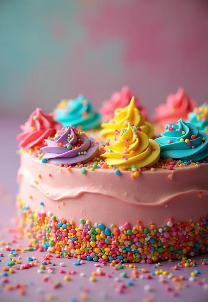 25+ 1-Year Anniversary Cake Ideas to Celebrate Love Sweetly - 19. Celebratory Spritz Cake