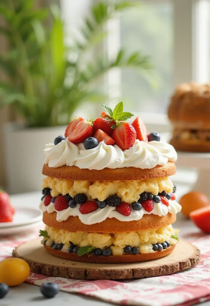 25+ 1-Year Anniversary Cake Ideas to Celebrate Love Sweetly - 20. Layered Fruit Cake