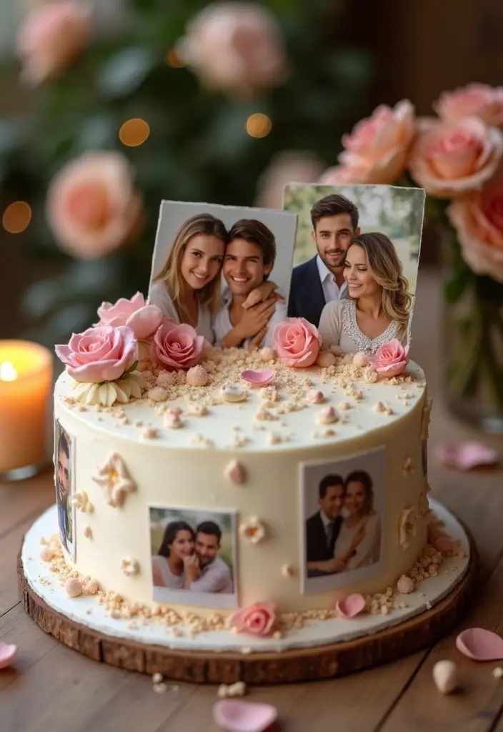 25+ 1-Year Anniversary Cake Ideas to Celebrate Love Sweetly - 5. Memory Lane Cake