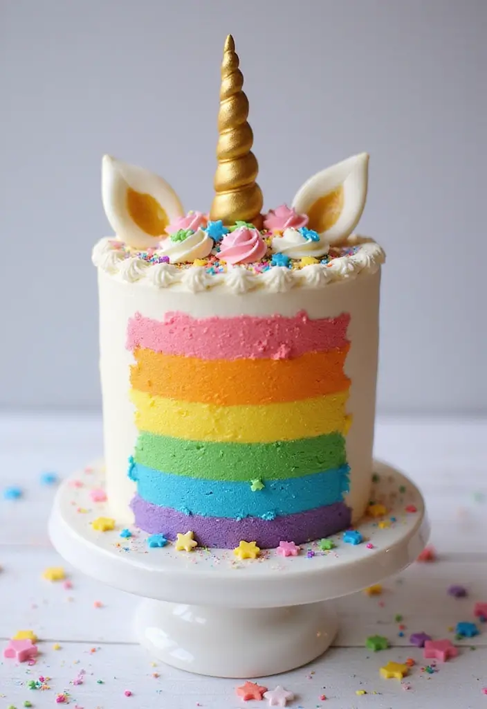 25+ 1-Year Anniversary Cake Ideas to Celebrate Love Sweetly - 6. Whimsical Unicorn Cake