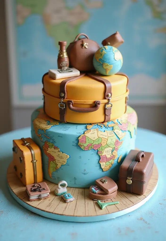 25+ 1-Year Anniversary Cake Ideas to Celebrate Love Sweetly - 9. Adventure Awaits Cake