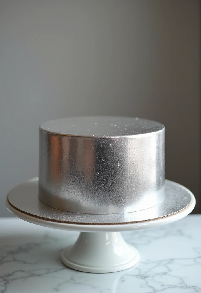 25+ 25th Anniversary Cake Ideas for a Silver Celebration - 11. Silver Mirror Glaze Cake