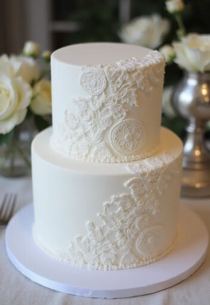 25+ 30th Birthday Cake Ideas to Celebrate the Big 3-0 in Style - 2. Classic Lace Design Cake