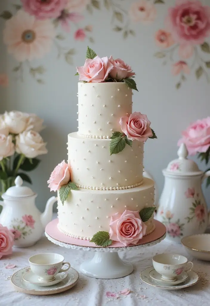 25+ 30th Birthday Cake Ideas to Celebrate the Big 3-0 in Style - 3. Vintage Tea Party Cake