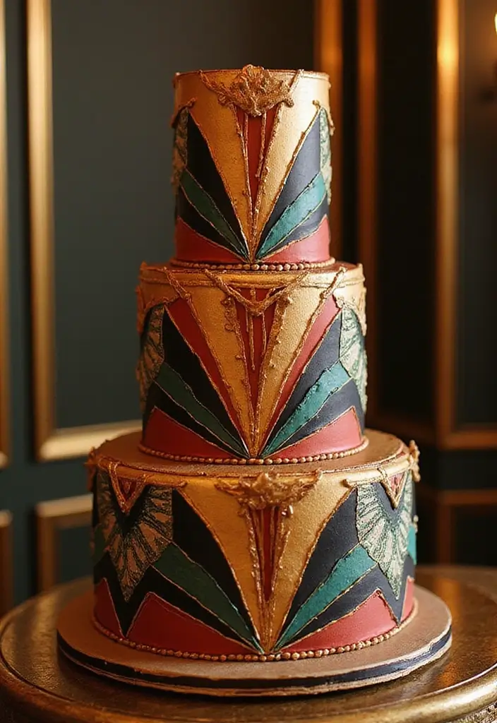 25+ 30th Birthday Cake Ideas to Celebrate the Big 3-0 in Style - 5. Art Deco Glam Cake