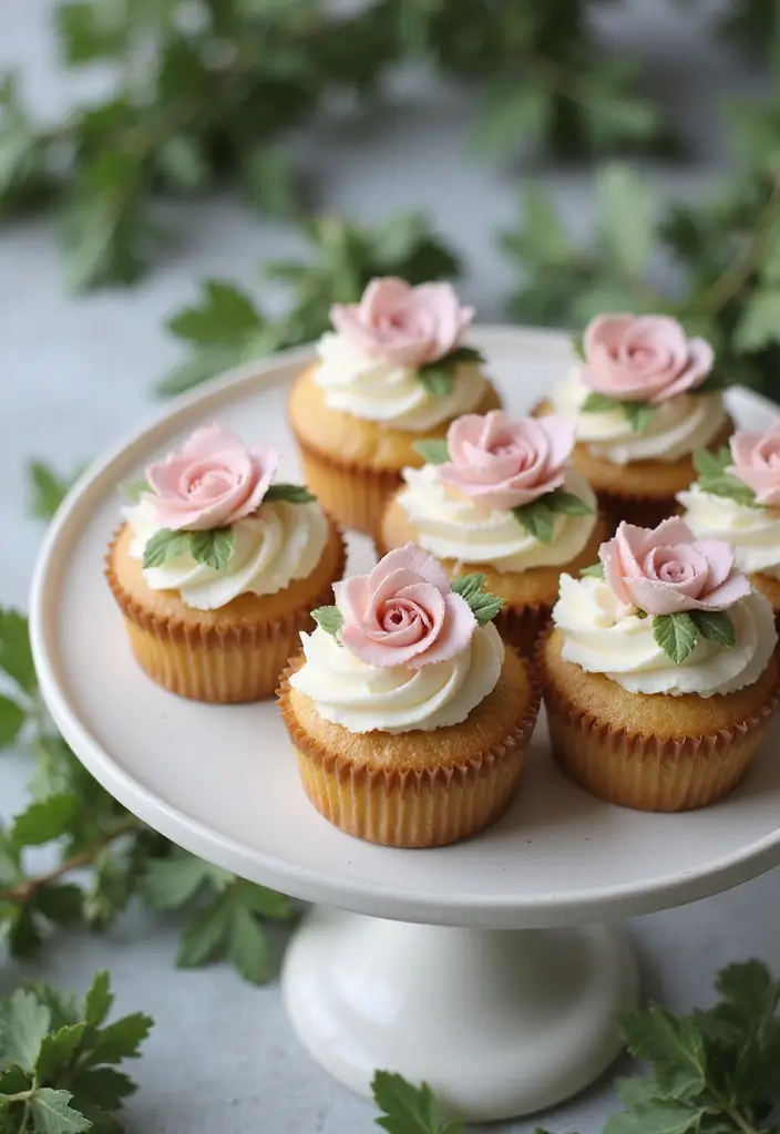 25+ Adorable Bridal Shower Cupcake Ideas Too Cute to Eat - 1. Floral Fantasy Cupcakes