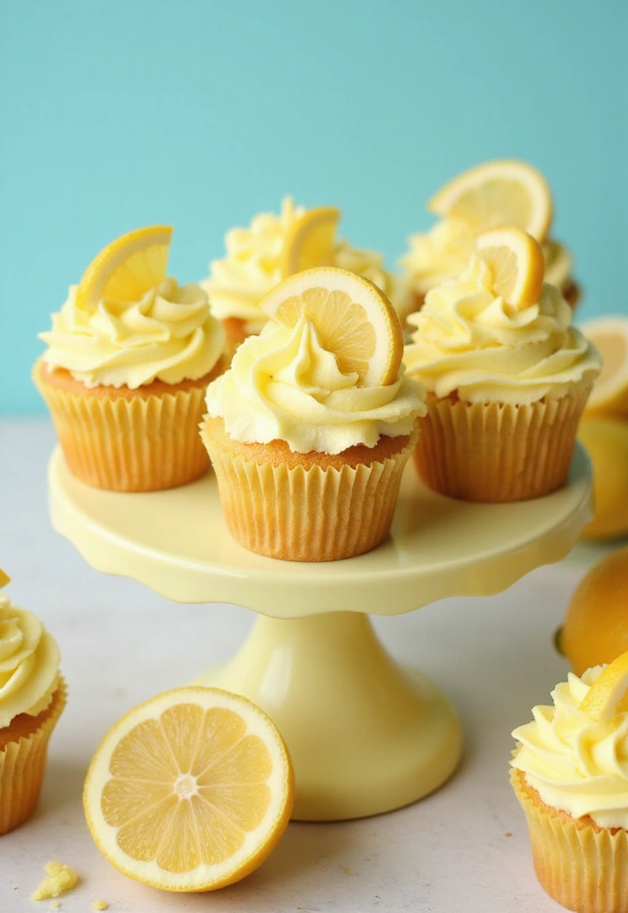 25+ Adorable Bridal Shower Cupcake Ideas Too Cute to Eat - 11. Lemonade Stand Cupcakes