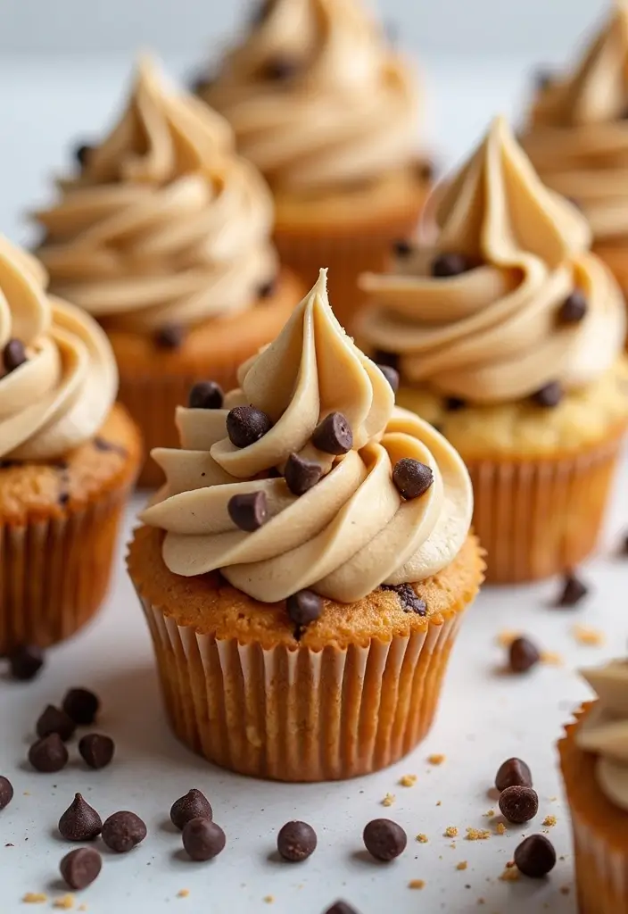 25+ Adorable Bridal Shower Cupcake Ideas Too Cute to Eat - 18. Cookie Dough Cupcakes