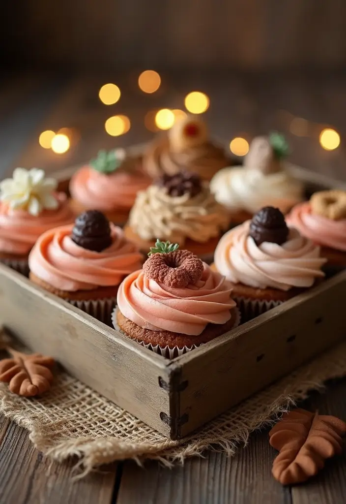 25+ Adorable Bridal Shower Cupcake Ideas Too Cute to Eat - 2. Rustic Charm Cupcakes