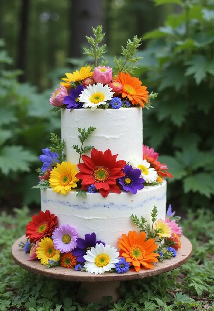 25+ Aesthetic Birthday Cake Ideas That Are Pinterest-Perfect 78 25+ Aesthetic Birthday Cake Ideas That Are Pinterest-Perfect - 12. Edible Flower Cake