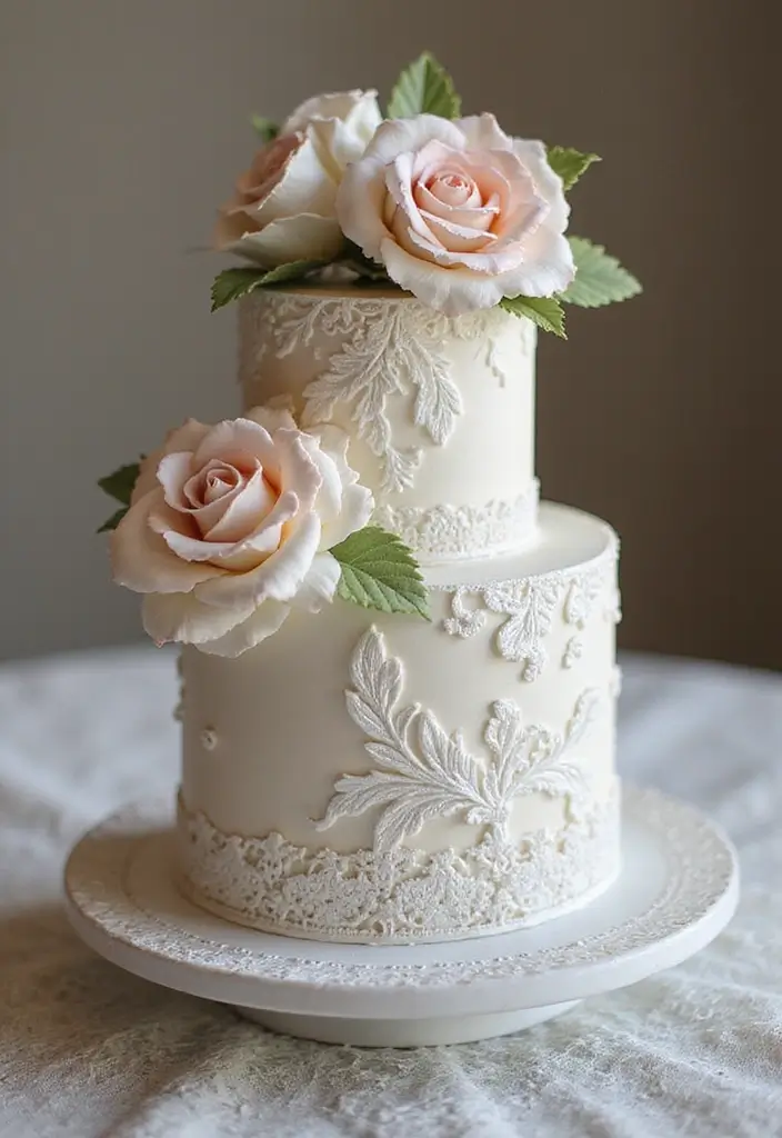 25+ Aesthetic Birthday Cake Ideas That Are Pinterest-Perfect 85 25+ Aesthetic Birthday Cake Ideas That Are Pinterest-Perfect - 13. Vintage Lace Cake