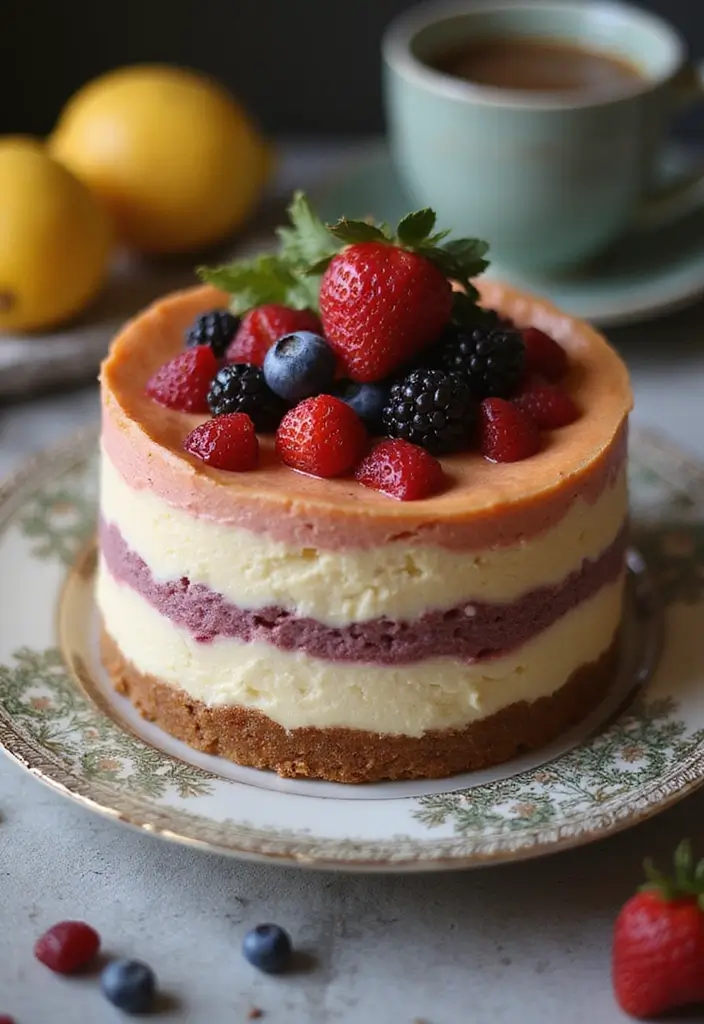 25+ Aesthetic Birthday Cake Ideas That Are Pinterest-Perfect 114 25+ Aesthetic Birthday Cake Ideas That Are Pinterest-Perfect - 18. Layered Cheesecake