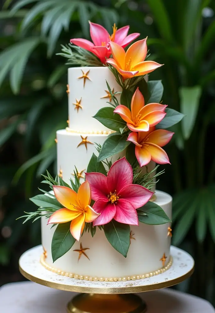 25+ Aloha Cake Ideas for a Fun Hawaiian-Inspired Party - 1. Tropical Floral Elegance