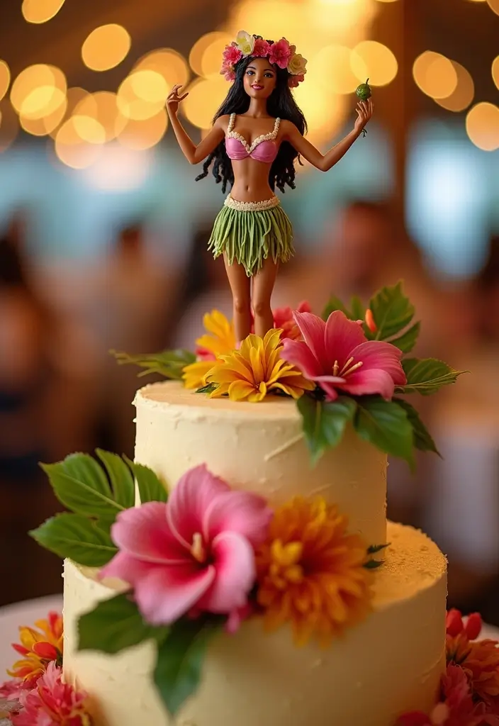 25+ Aloha Cake Ideas for a Fun Hawaiian-Inspired Party - 11. Hula Girl Cake