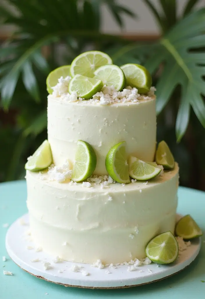 25+ Aloha Cake Ideas for a Fun Hawaiian-Inspired Party - 18. Lime & Coconut Bliss