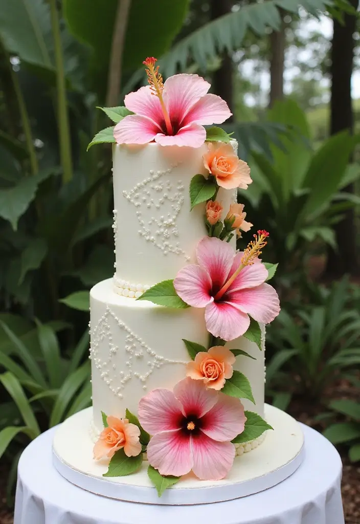 25+ Aloha Cake Ideas for a Fun Hawaiian-Inspired Party - 20. Hibiscus Blossom Cake