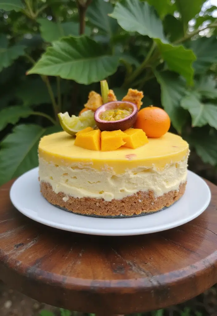 25+ Aloha Cake Ideas for a Fun Hawaiian-Inspired Party - 24. Tropical Paradise Cheesecake