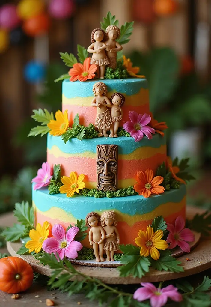 25+ Aloha Cake Ideas for a Fun Hawaiian-Inspired Party - 4. Luau Cake Inspiration