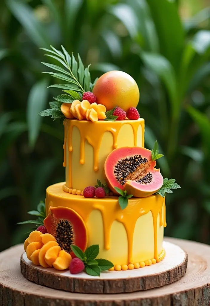 25+ Aloha Cake Ideas for a Fun Hawaiian-Inspired Party - 8. Tropical Fruit Fusion
