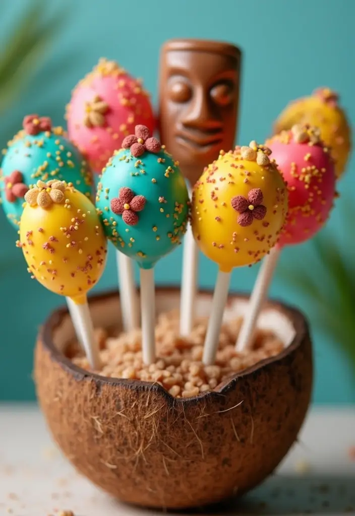 25+ Aloha Cake Ideas for a Fun Hawaiian-Inspired Party - 9. Aloha Cake Pops