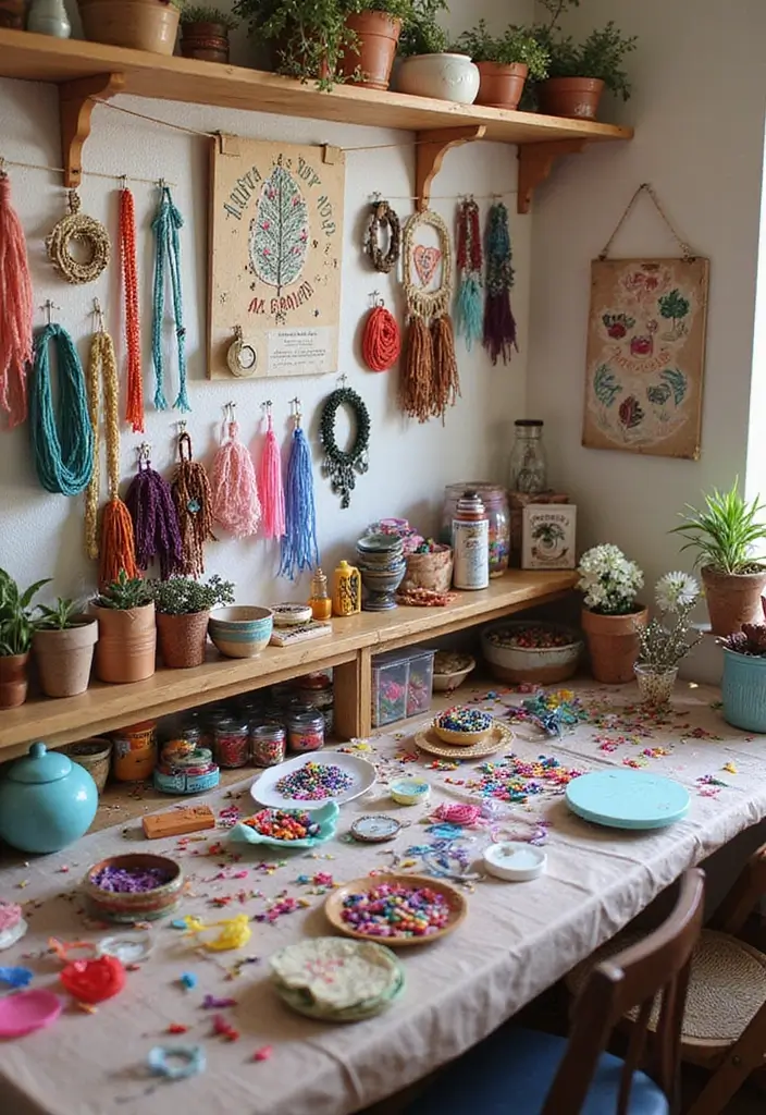 25+ Boho Bridal Shower Ideas for a Free-Spirited Celebration - 17. DIY Craft Station