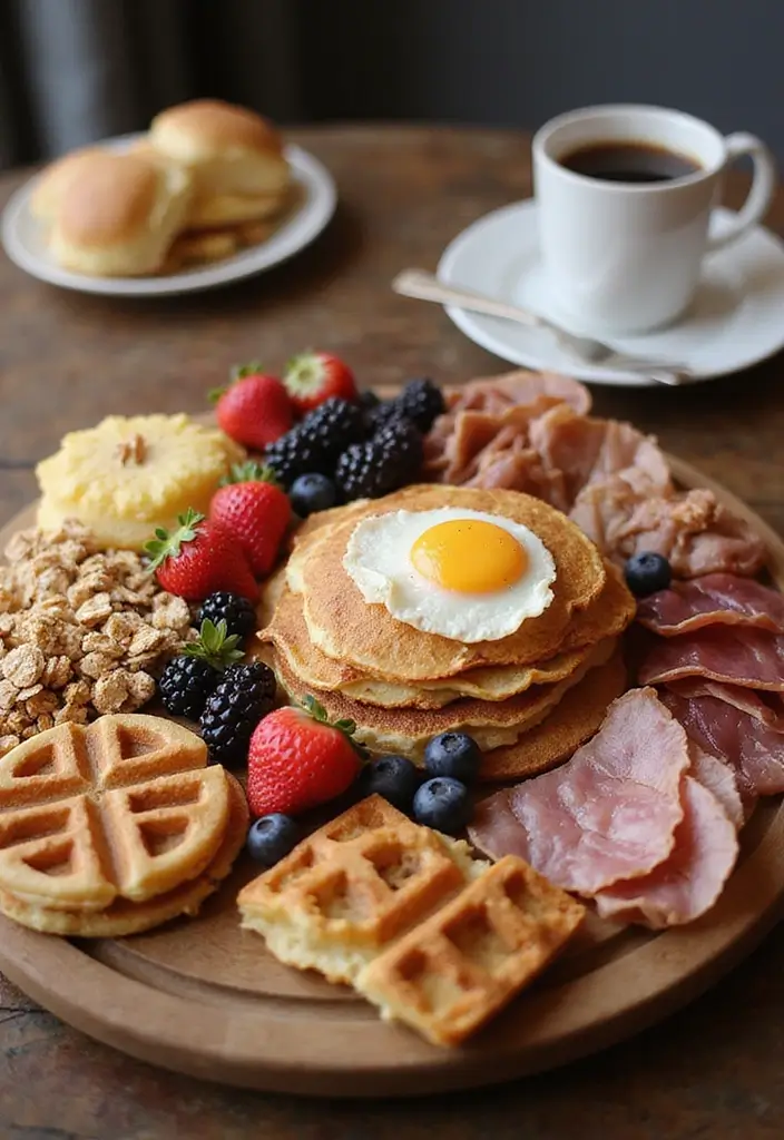 25+ Bridal Shower Charcuterie Board Ideas to Wow Your Guests 78 25+ Bridal Shower Charcuterie Board Ideas to Wow Your Guests - 12. Breakfast for Dinner Board