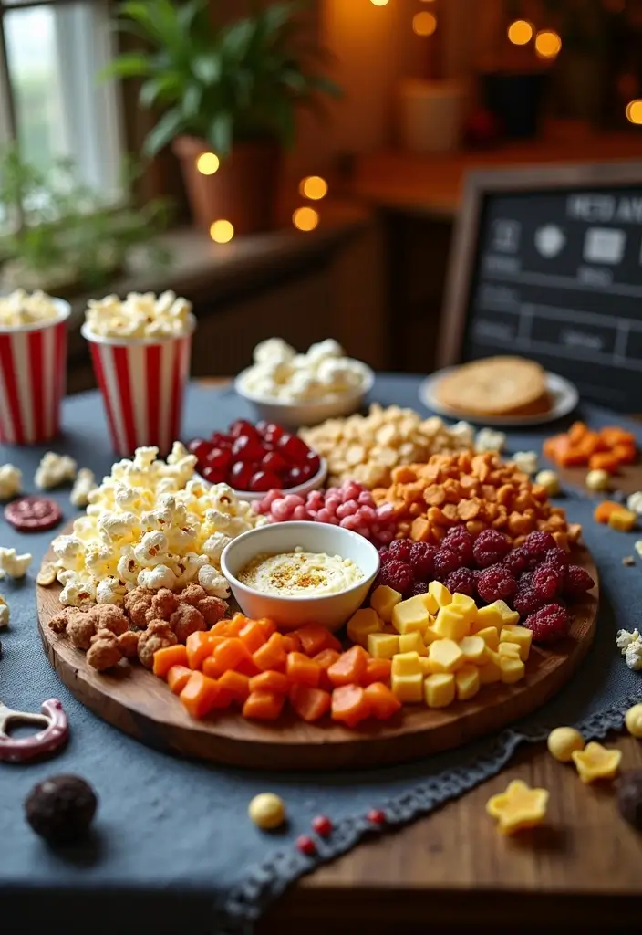 25+ Bridal Shower Charcuterie Board Ideas to Wow Your Guests 85 25+ Bridal Shower Charcuterie Board Ideas to Wow Your Guests - 13. Themed Movie Night Board