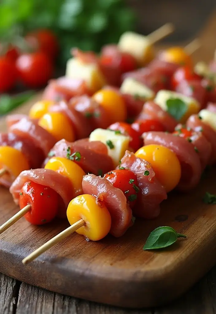 25+ Bridal Shower Charcuterie Board Ideas to Wow Your Guests 132 25+ Bridal Shower Charcuterie Board Ideas to Wow Your Guests - 20. Charcuterie Skewers