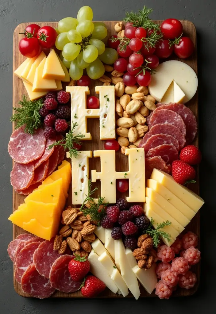 25+ Bridal Shower Charcuterie Board Ideas to Wow Your Guests 57 25+ Bridal Shower Charcuterie Board Ideas to Wow Your Guests - 9. Personalize It with Initials