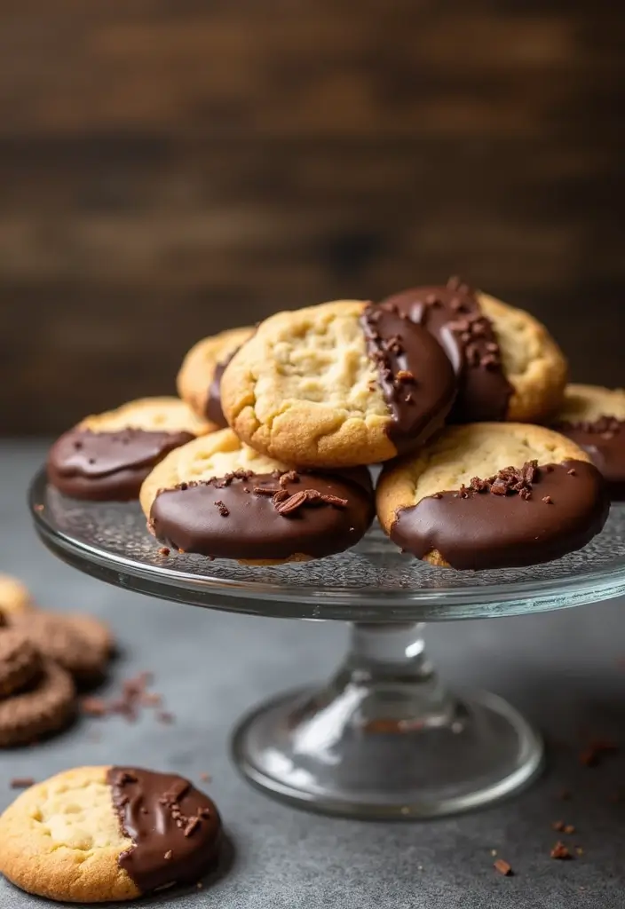 25+ Bridal Shower Cookie Ideas That Are Pretty and Delicious - 12. Chocolate-Dipped Cookies
