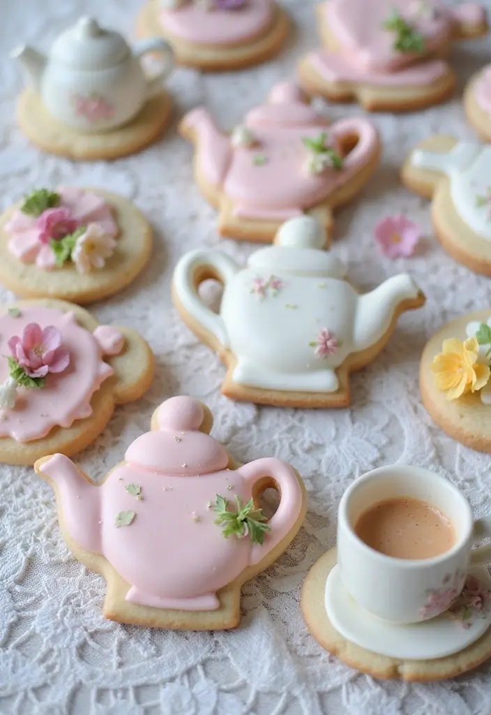 25+ Bridal Shower Cookie Ideas That Are Pretty and Delicious - 7. Tea Party Cookies