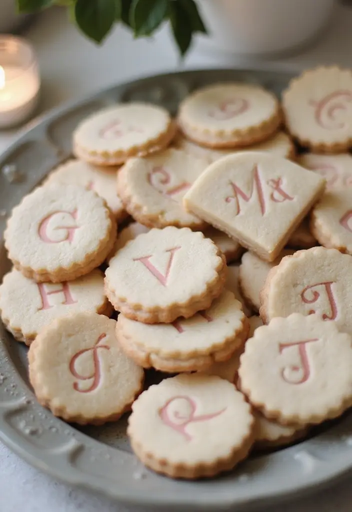 25+ Bridal Shower Cookie Ideas That Are Pretty and Delicious - 9. Monogram Cookies