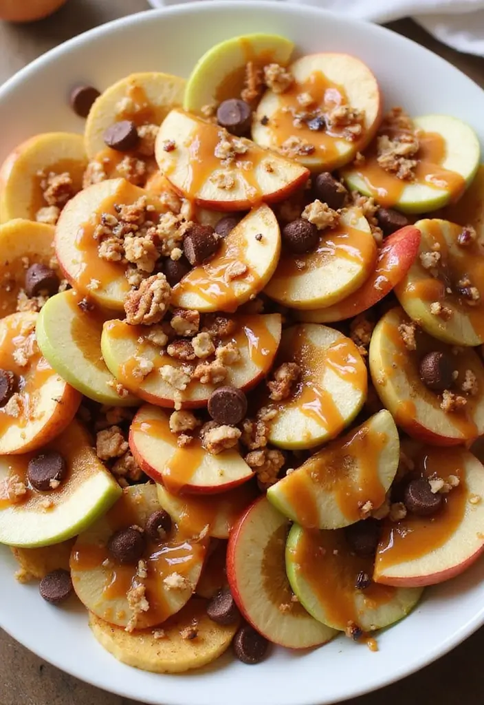 25+ Bridal Shower Dessert Ideas That’ll Sweeten the Celebration - 14. Caramel Apple Nachos