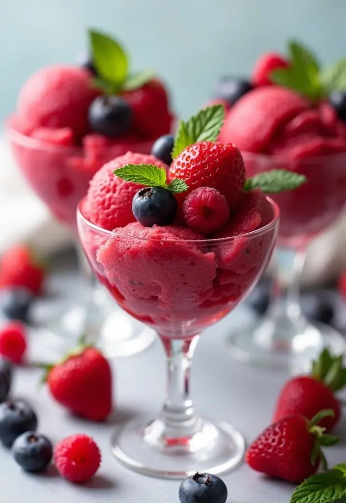 25+ Bridal Shower Dessert Ideas That’ll Sweeten the Celebration - 15. Mixed Berry Sorbet