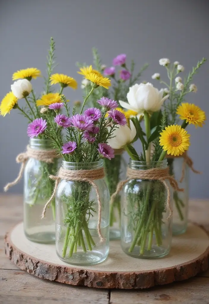 25+ Bridal Shower Home Décor Ideas to Transform Your Space - 1. Upcycled Vintage Jars