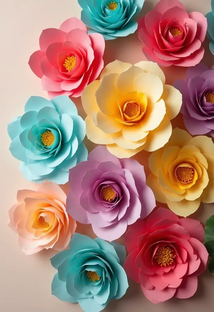 25+ Bridal Shower Home Décor Ideas to Transform Your Space - 13. Handmade Paper Flowers