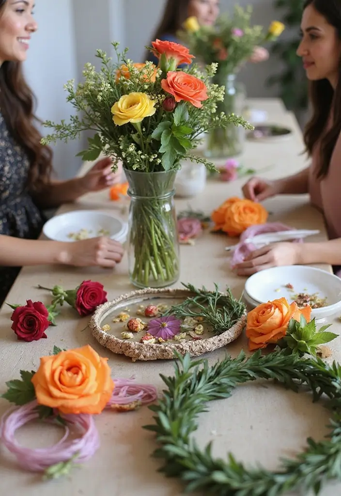 25+ Bridal Shower Home Décor Ideas to Transform Your Space - 16. Flower Crown Station
