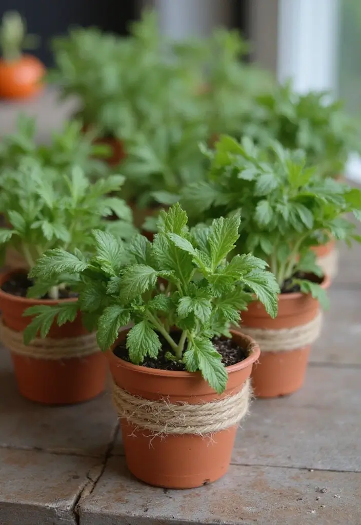 25+ Bridal Shower Home Décor Ideas to Transform Your Space - 3. Potted Herbs as Favors