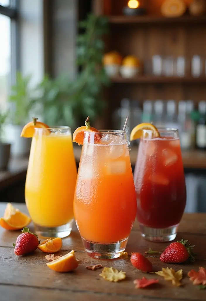 25+ Bridal Shower Mimosa Bar Ideas for a Bubbly Brunch Party - 13. Seasonal Cocktail Mixers