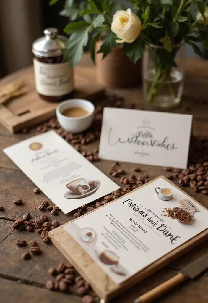 25+ Coffee-Themed Bridal Shower Ideas for the Latte-Loving Bride - 11. Coffee-Infused Invitations