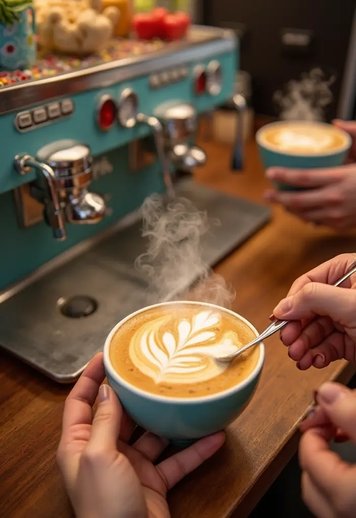 25+ Coffee-Themed Bridal Shower Ideas for the Latte-Loving Bride - 2. Latte Art Station