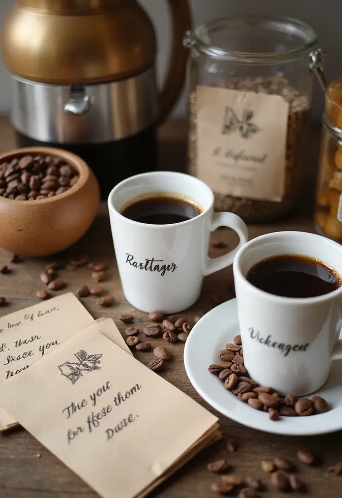 25+ Coffee-Themed Bridal Shower Ideas for the Latte-Loving Bride - 25. Coffee Cup Wedding Party Gifts
