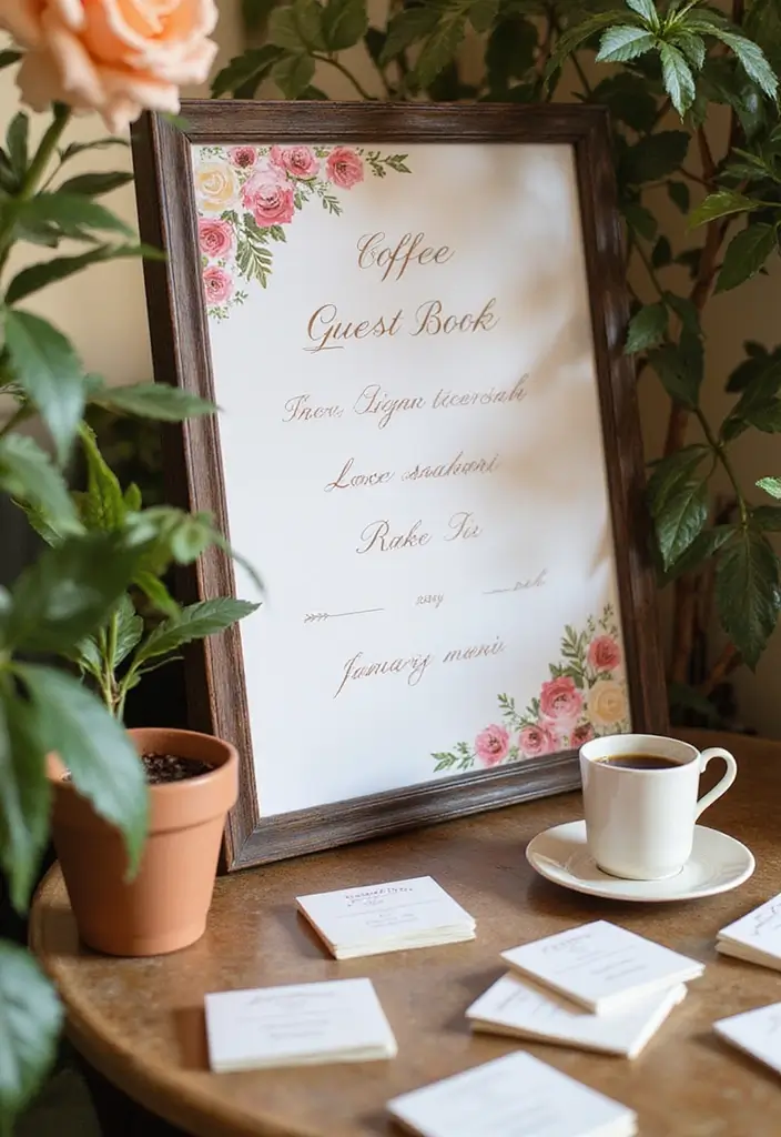25+ Coffee-Themed Bridal Shower Ideas for the Latte-Loving Bride - 8. Coffee-Themed Guest Book