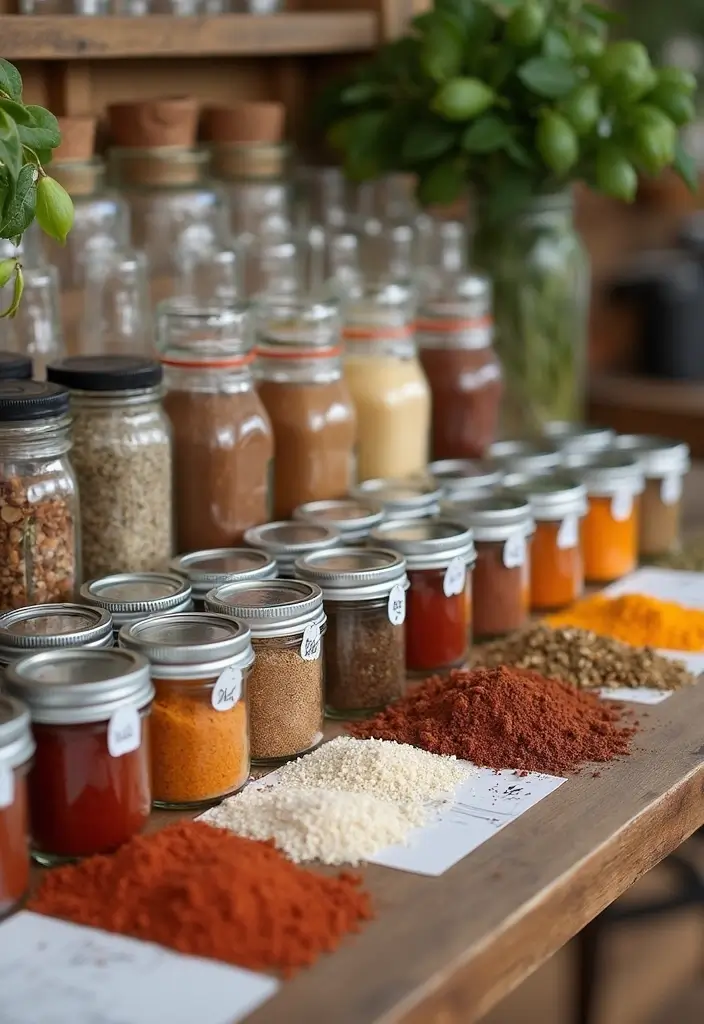 25+ Cozy Fall Bridal Shower Ideas Full of Autumn Charm - 25. DIY Spice Mix Station