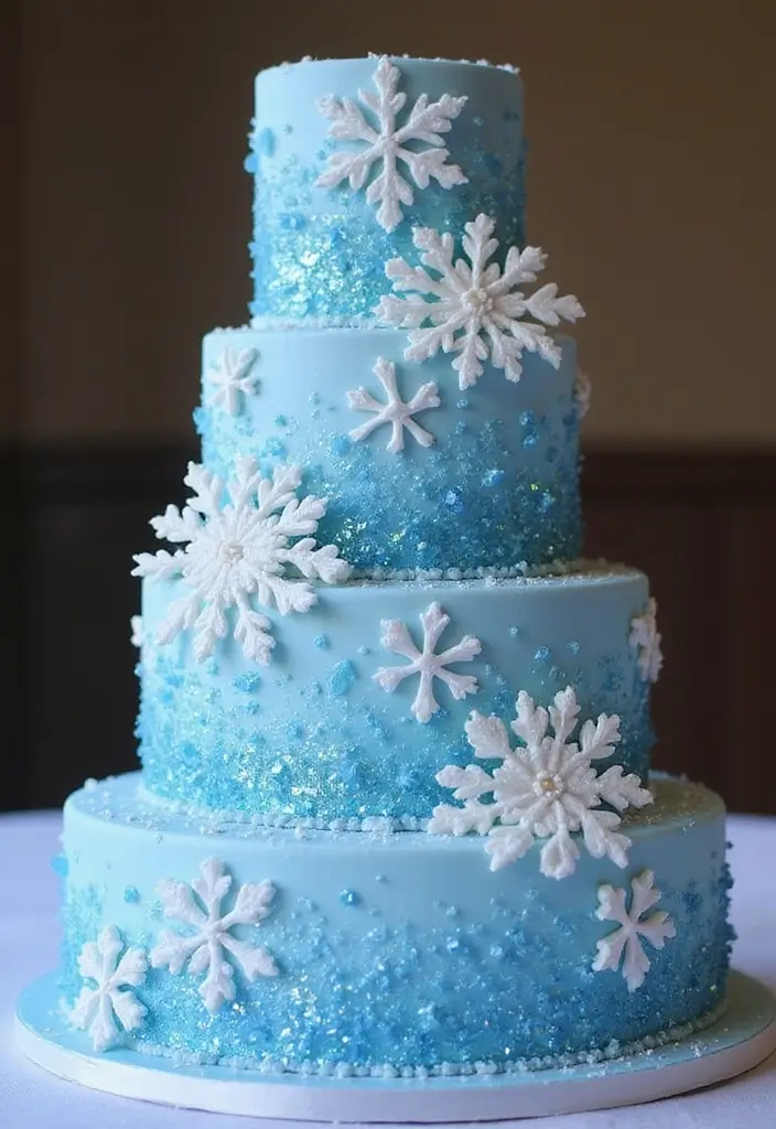 25+ Disney Princess Cake Ideas Fit for a Fairytale Celebration - 12. Elsa’s Frozen Wonderland Cake