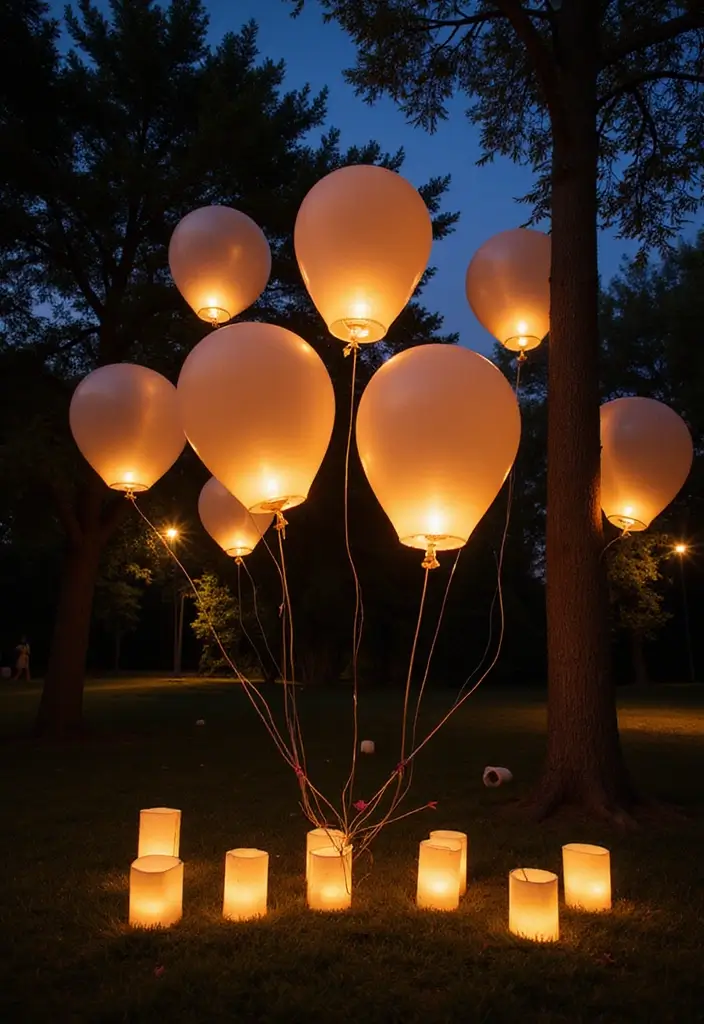 25+ Dreamy Bridal Shower Balloon Ideas for Pinterest-Worthy Decor 71 25+ Dreamy Bridal Shower Balloon Ideas for Pinterest-Worthy Decor - 11. Balloon Lanterns for Evening Events