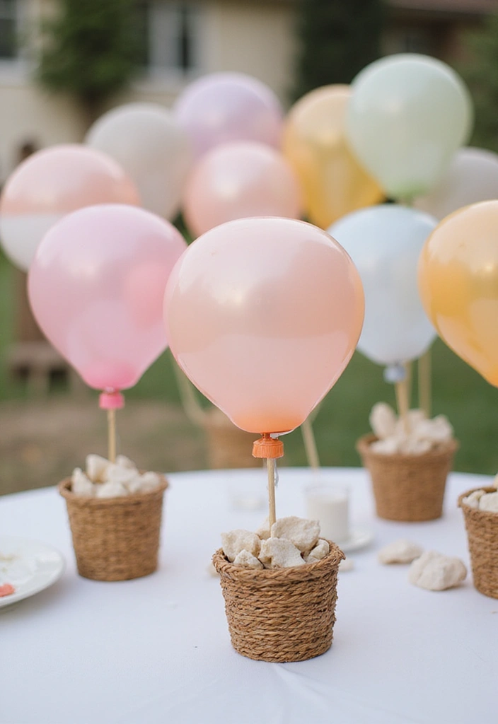 25+ Dreamy Bridal Shower Balloon Ideas for Pinterest-Worthy Decor 110 25+ Dreamy Bridal Shower Balloon Ideas for Pinterest-Worthy Decor - 18. Hot Air Balloon Decor