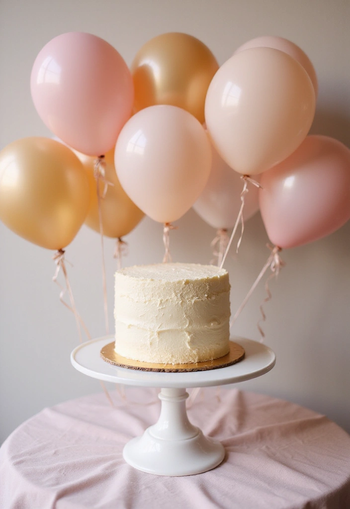 25+ Dreamy Bridal Shower Balloon Ideas for Pinterest-Worthy Decor 50 25+ Dreamy Bridal Shower Balloon Ideas for Pinterest-Worthy Decor - 8. Balloon-Themed Cake Table